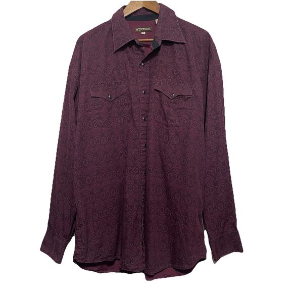 Stetson Other - Stetson Button Down Shirt Size 2XL Paisley Pearl Snap Western Rodeo Cowboy